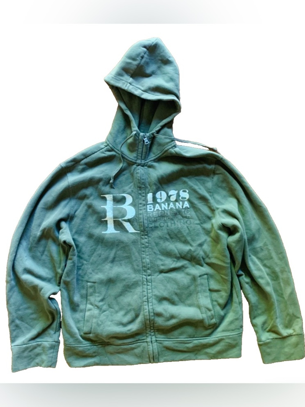 XL Banana Republic Olive Green Fleece Hoodie